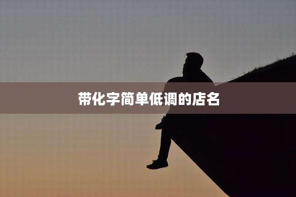 带化字简单低调的店名