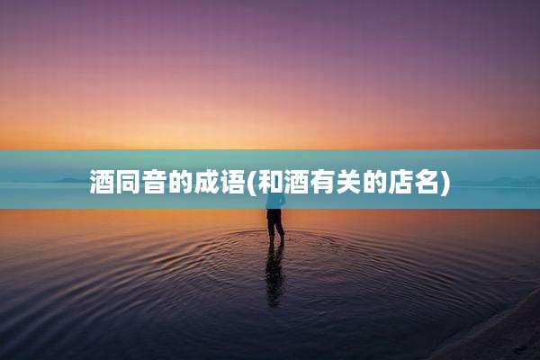 酒同音的成语(和酒有关的店名)
