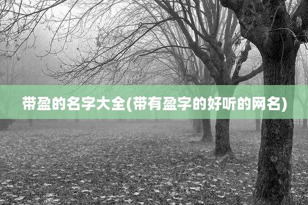 带盈的名字大全(带有盈字的好听的网名)