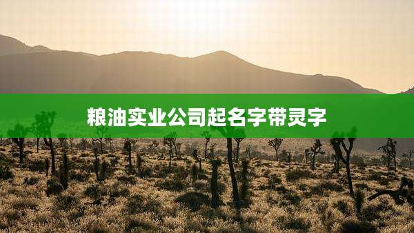 粮油实业公司起名字带灵字