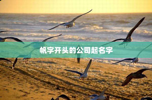 帆字开头的公司起名字