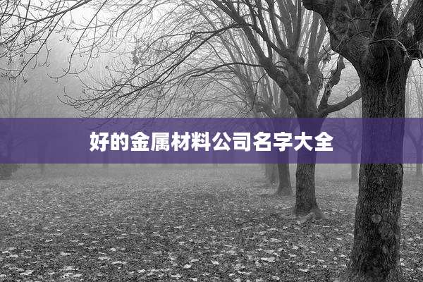 好的金属材料公司名字大全