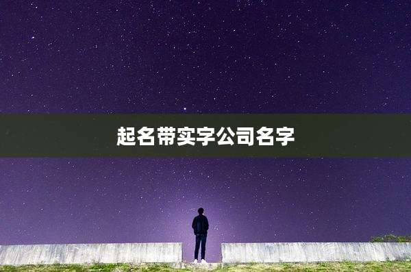 起名带实字公司名字