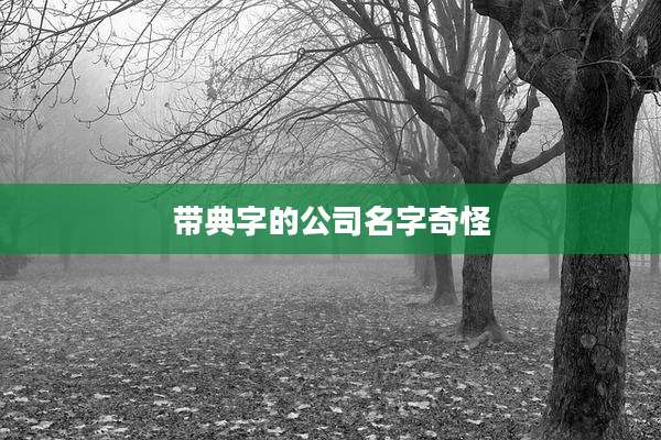 带典字的公司名字奇怪