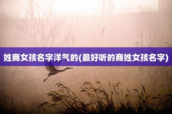 姓商女孩名字洋气的(最好听的商姓女孩名字)