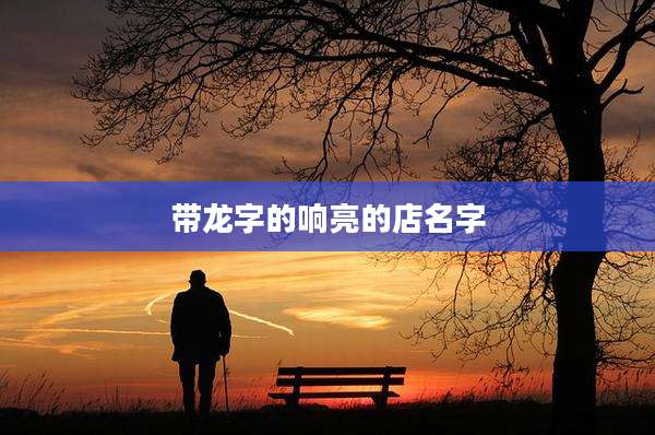 带龙字的响亮的店名字