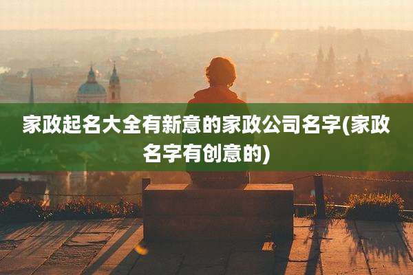 家政起名大全有新意的家政公司名字(家政名字有创意的)