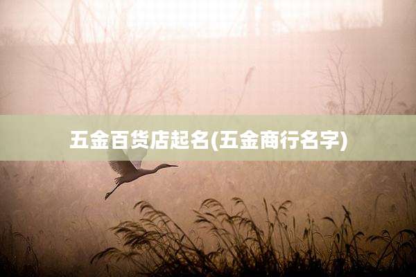 五金百货店起名(五金商行名字)