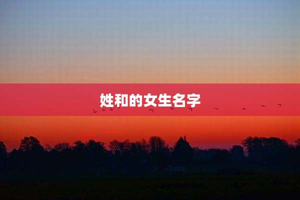 姓和的女生名字
