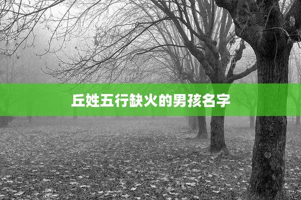 丘姓五行缺火的男孩名字