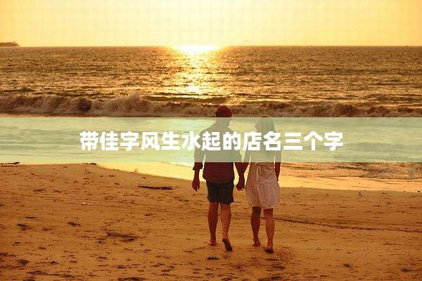 带佳字风生水起的店名三个字