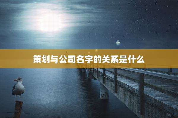 策划与公司名字的关系是什么