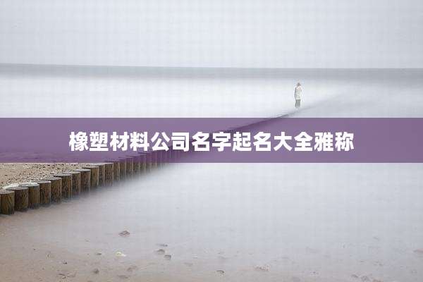 橡塑材料公司名字起名大全雅称
