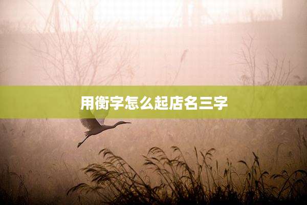 用衡字怎么起店名三字