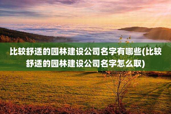 比较舒适的园林建设公司名字有哪些(比较舒适的园林建设公司名字怎么取)