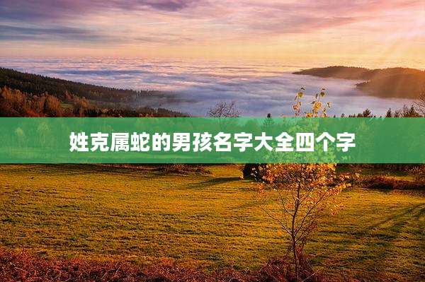 姓克属蛇的男孩名字大全四个字
