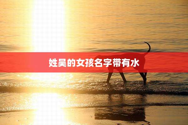 姓吴的女孩名字带有水