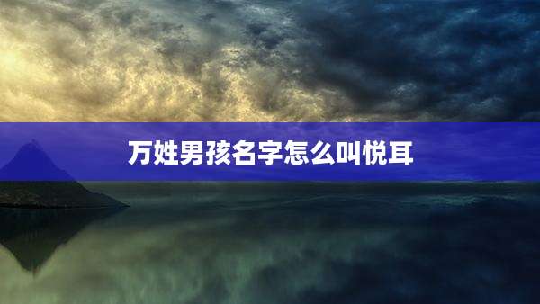 万姓男孩名字怎么叫悦耳