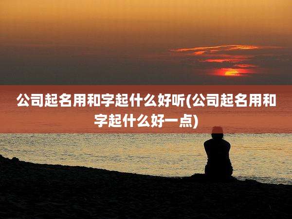 公司起名用和字起什么好听(公司起名用和字起什么好一点)