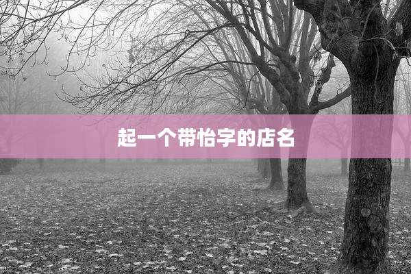 起一个带怡字的店名