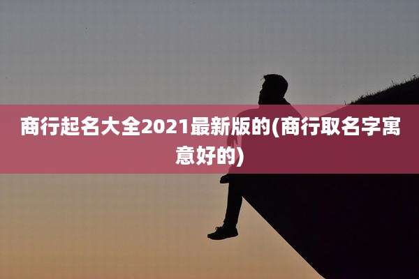 商行起名大全2021最新版的(商行取名字寓意好的)