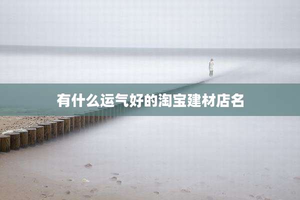 有什么运气好的淘宝建材店名