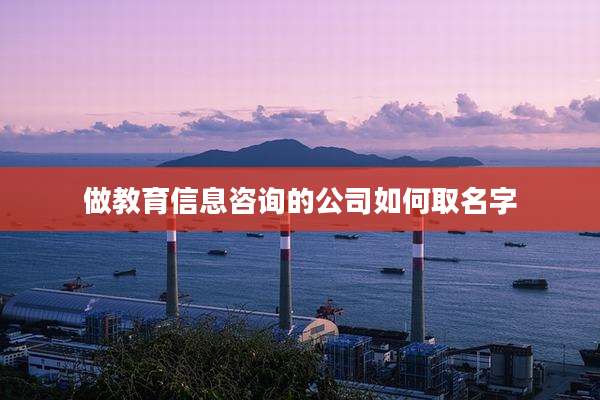 做教育信息咨询的公司如何取名字