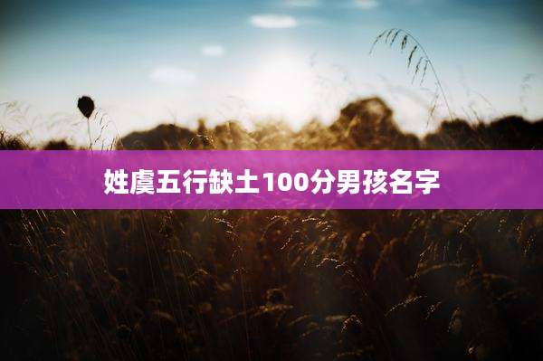 姓虞五行缺土100分男孩名字