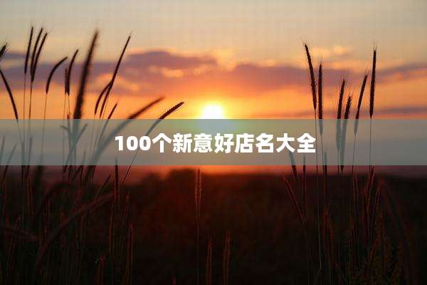 100个新意好店名大全