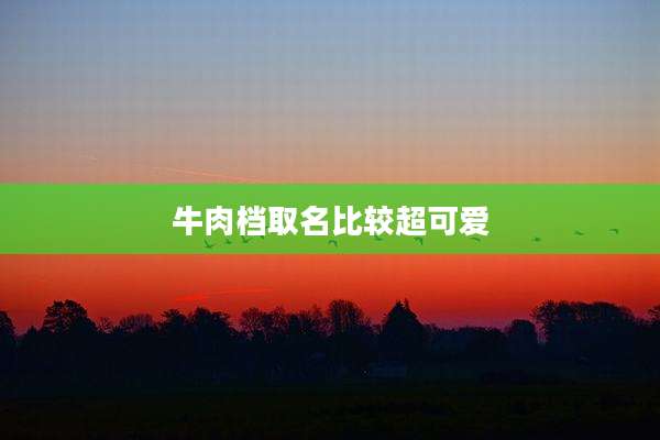 牛肉档取名比较超可爱