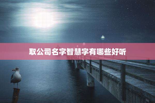 取公司名字智慧字有哪些好听