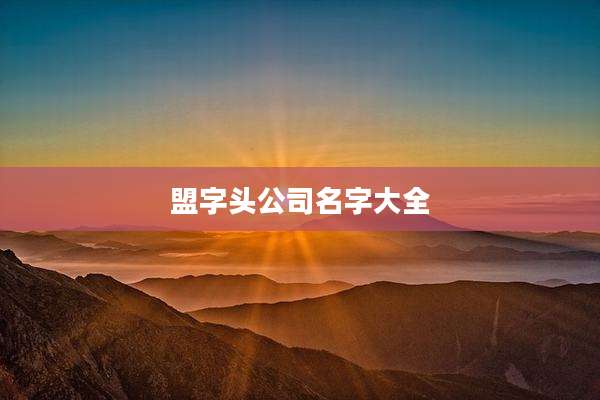 盟字头公司名字大全