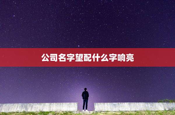 公司名字望配什么字响亮
