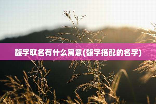 馥字取名有什么寓意(馥字搭配的名字)