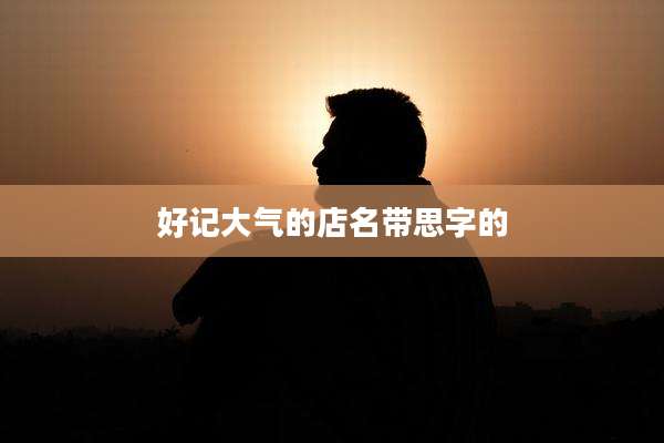 好记大气的店名带思字的