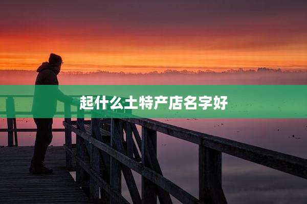 起什么土特产店名字好