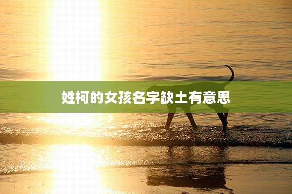 姓柯的女孩名字缺土有意思