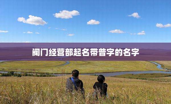阀门经营部起名带普字的名字