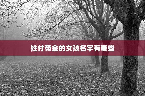 姓付带金的女孩名字有哪些