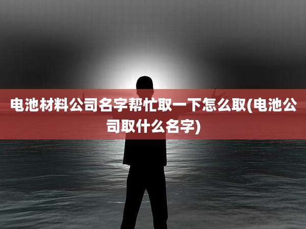 电池材料公司名字帮忙取一下怎么取(电池公司取什么名字)
