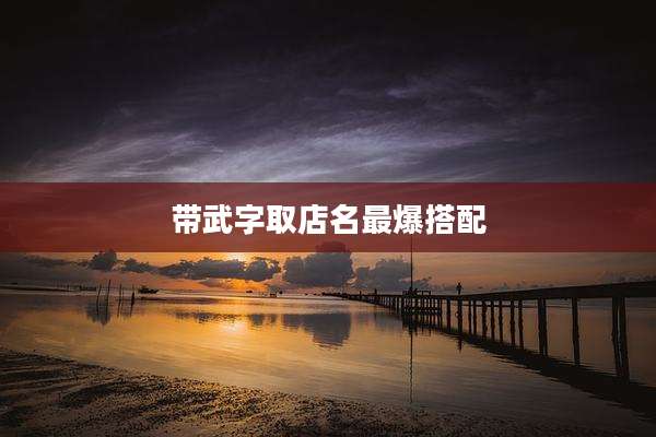 带武字取店名最爆搭配