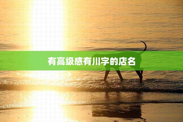 有高级感有川字的店名
