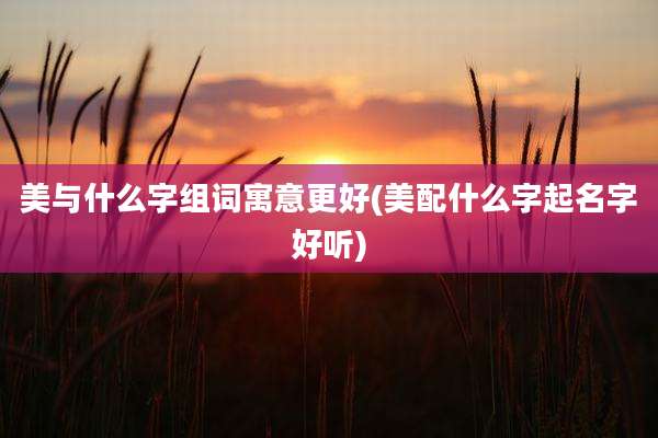 美与什么字组词寓意更好(美配什么字起名字好听)