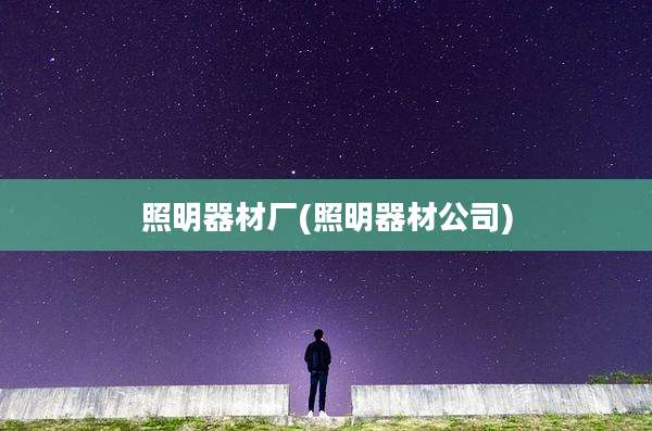照明器材厂(照明器材公司)