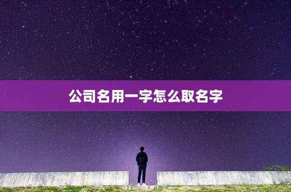公司名用一字怎么取名字