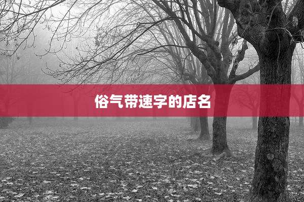 俗气带速字的店名