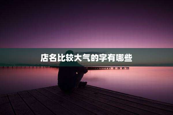 店名比较大气的字有哪些