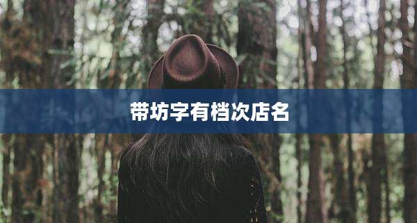 带坊字有档次店名