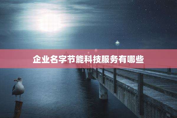 企业名字节能科技服务有哪些