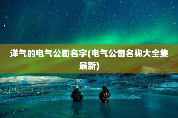 洋气的电气公司名字(电气公司名称大全集最新)